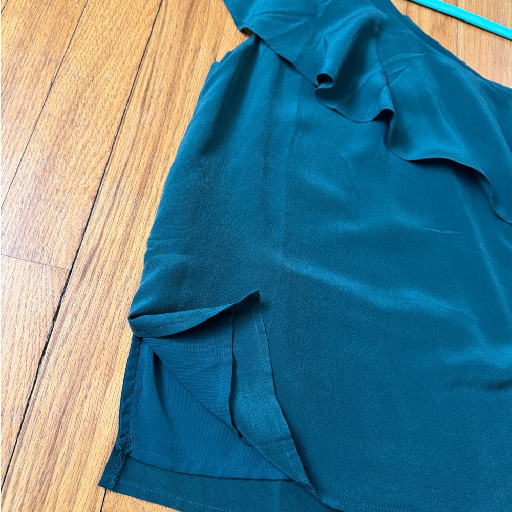 Silk One-Shoulder Ruffle Top - Picture 5 of 8